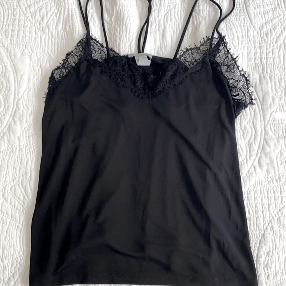H&M Black Cami w/ Lace Detail
